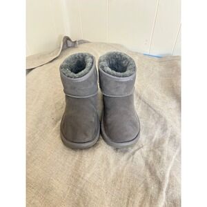 UGG Kids Classic Mini II Grey Suede Sheepskin Boots 1017715K Size 13/1